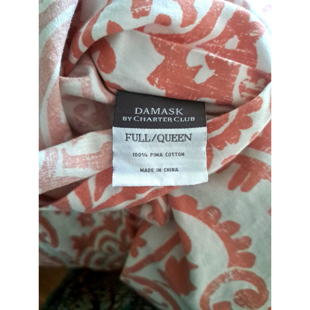 Charter Club Damask 100% Pima Cotton Full / Queen Duvet Comforter Cover